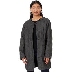 Womens Eileen Fisher Long Quilted Coat