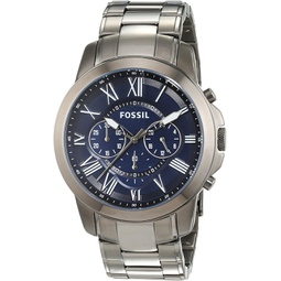 Fossil Mens FS4831 Grant Chronograph Smoke-Tone Stainless Steel Watch