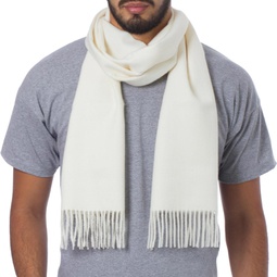 NOVICA Handmade Mens 100% Alpaca Scarf Unique Wool Solid Accessories Scarves White Peru Frothy White