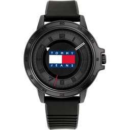 Tommy Hilfiger 1792032 Mens Plastic & Aluminum Case and Silicone Strap Watch Color: Black