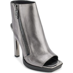 DKNY Womens Open Toe Metallic Heeled Sandal Bootie Fashion Boot