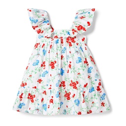Janie and Jack Flutter Sleeve Floral Dress (Toddler/Little Kids/Big Kids)