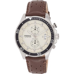 Fossil Mens CH2943 Wakefield Chronograph Leather Watch - Brown