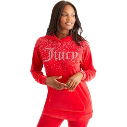 Womens Juicy Couture Ombre Long Drop Shoulder Hoodie with Bling