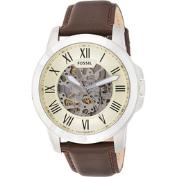Fossil Mens ME3052 Grant Two-Hand Automatic Self Wind Leather Watch - Brown