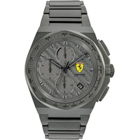 Ferrari Scuderia Aspire Mens Quartz Chronograph Stainless Steel and Link Bracelet Watch, Color: Grey (Model: 0830795)