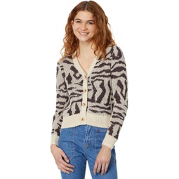 Madewell V-Neck Cardigan in Abstract Animal