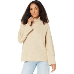 Elliott Lauren Cotton Cashmere Textured Sweater with Wide Sleeves