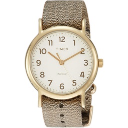 Timex Weekender 38 mm Metallic Gold Watch TW2R92300