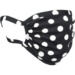 Star Vixen Washable Fashion Face Mask, Black/White Dot, One Size fits All