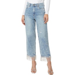 Womens Blank NYC Heart And Soul Baxter Denim Jeans With Rhinestone Fringe Detail