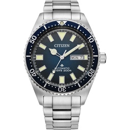 Citizen Mens Promaster Dive Automatic 3-Hand Stainless Steel Watch, Day Date, Luminous, 41mm