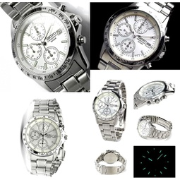 Seiko SND363PC Mens Wristwatch, Reverse Import Overseas Model, Silver, Watch