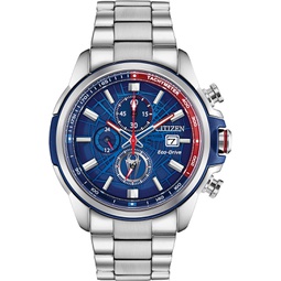 Citizen Mens Eco-Drive Marvel Spider Man Watch in Stainless Steel, Spider Man Art Blue and Red Dial (Model: CA0429-53W)