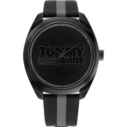 Tommy Hilfiger 1792039 Mens Plastic Case and Nylon Strap Watch Color: Black
