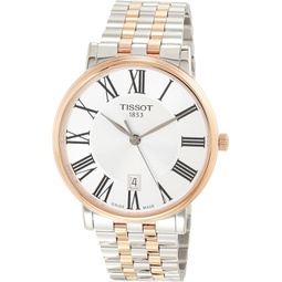 Tissot unisex-adult Carson Stainless Steel Dress Watch GreyRose Gold T1224102203300