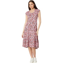 Tommy Hilfiger Ditsy Floral Midi Tiered Dress