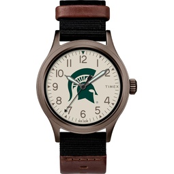 Timex Tribute Mens Collegiate Pride 40mm Watch - Michigan State Spartans with Black Fastwrap Strap