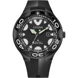 Citizen Mens Eco-Drive Special Edition Promaster Sea Orca Black Stainless Steel with Black Polyurethane Strap, ISO Compliant (Model: BN0235-01E)