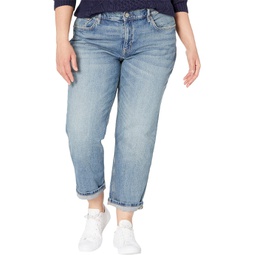 LAUREN Ralph Lauren Plus Size Relaxed Tapered Ankle Jeans in Rangeland Wash