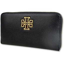 Tory Burch Womens 141004 Pebbled Leather Britten Zip Continental Wallet (Black)