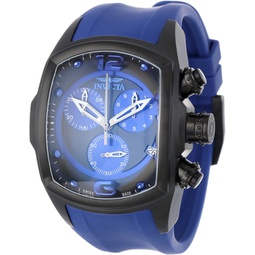 Invicta Mens 6729 Lupah Collection Chronograph Black Ion-Plated Royal Blue Rubber Watch