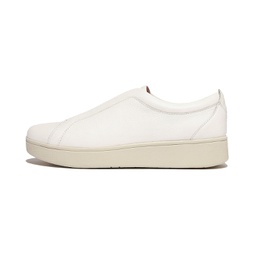 Womens FitFlop Rally Elastic Tumbled-Leather Slip-On Sneakers