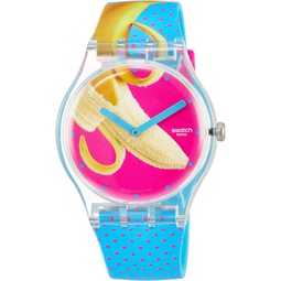 Swatch Mens Quartz Watch with Silicone Strap, Turquoise, 22 (Model: SUOK140)