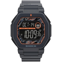 Timex Mens Command 45mm Watch - Blue Strap Digital Neg Display Dial Blue Case