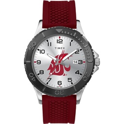 Timex Tribute Mens Collegiate Gamer 42mm Watch  Washington Cougars with Crimson Silicone Strap