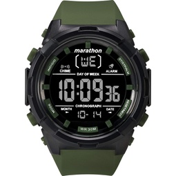Timex TW5M222009J 50 mm Marathon by Digital Resin Strap Watch, Olive, Black & Negative