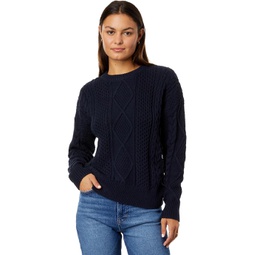 Womens Madewell Cotton Cable Pullover