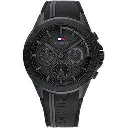 Tommy Hilfiger Mens Quartz Multifunction Stainless Steel and Silicon Strap Sporty Watch