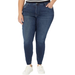 KUT from the Kloth Plus Size Donna High Rise-Fab Ab-Ankle Skinny-Raw Hem in Whimsical