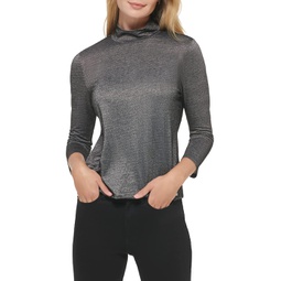 Womens Calvin Klein 3/4 Sleeve with Shirred Shoulder