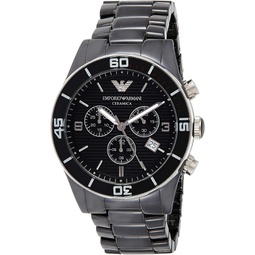 Emporio Armani Mens AR1421 Ceramic Black Chrnongraph Dial Watch