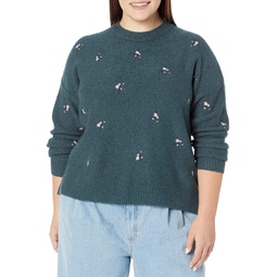 Womens Madewell Plus Embroidered Floral Pullover