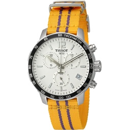 Tissot Mens Quickster Swiss Quartz Stainless Steel and Nylon Watch, Color:Yellow (Model: T0954171703705)