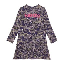 Kenzo Kids Leopard Print Long Sleeve Dress (Little Kids/Big Kids)