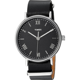 Timex Mens TW2R28600 Southview 41mm Black/Silver-Tone Leather Strap Watch