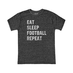 The Original Retro Brand Kids Tri-Blend Eat Sleep Football Repeat Crew Neck Tee (Big Kids)