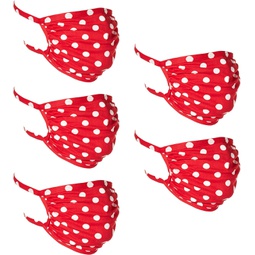 Star Vixen Washable Fashion Face Mask, Red/White Dot, One Size fits All