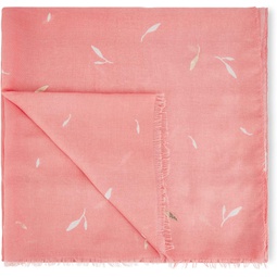 KATIE LOXTON Metallic Foil Womens One Size Fits Most Fashion Scarf Pink Petal Print