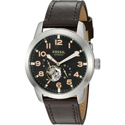 Fossil Mens ME3118 Pilot 54 Automatic Dark Brown Leather Watch