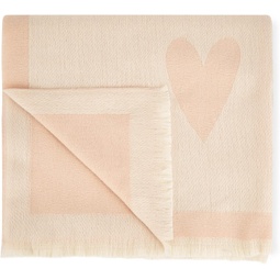 KATIE LOXTON Womens One Size Fits Most Double-Sided Blanket Scarf Pale Pink Heart Print