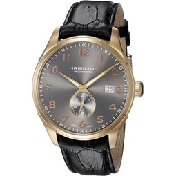 Hamilton Mens Jazzmaster Swiss Automatic Gold and Black Leather Casual Watch (Model: H42575783)