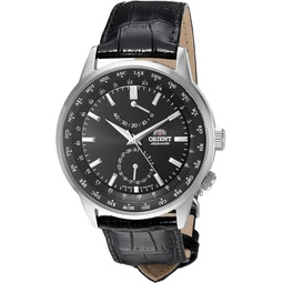 Orient Mens Adventurer Japanese Automatic Stainless Steel and Leather Dress Watch, Color:Black (Model: FFA06002B0)