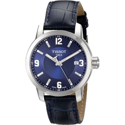 Tissot Mens PRC 200 Quartz Blue Dial Blue Leather Sport Watch T0554101604700