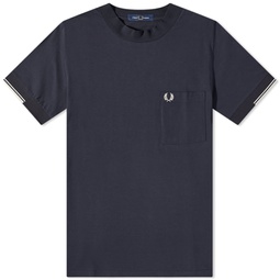 Fred Perry Tipped Pocket T-Shirt Navy