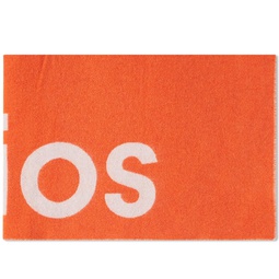 Acne Studios Toronty Logo Contrast Recycled Mini Scarf Orange & Light Grey